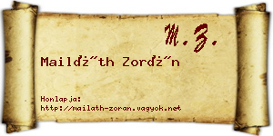 Mailáth Zorán névjegykártya